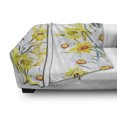 thumbnail image 3 of Daffodil Soft Flannel Fleece Throw Blanket, Spring Flowers Composition for Blossoming Results Natural Print, Cozy Plush for Indoor and Outdoor Use, 50" x 70", Yellow White Red, by Ambesonne, 3 of 6