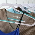 Mainstays Slim Grip Clothing Hangers, 10 Pack, White & Teal, Durable