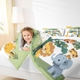 thumbnail image 5 of Manfei Jungle Animal Teens Full Size Comforter Sets, Kawaii Lion Elephant Zebra Bedding Comforter Set, Cartoon Wildlife Reversible Bedding Sets, Microfiber Bedroom Decor, 3 Pieces, 5 of 9