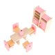 thumbnail image 2 of Juego de muebles en miniatura hechos a mano, accesorios de madera, para habitación infantil, ideal para juegos de simulación. Rosado, 2 of 9