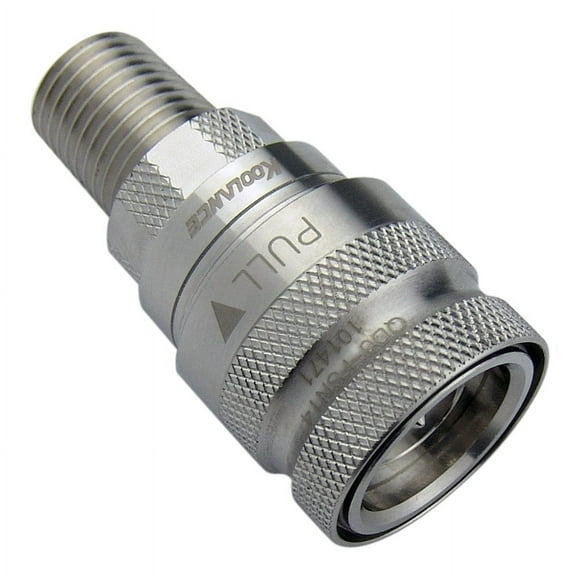 Koolance QD3-FSN14 QD3 Female Quick Disconnect No-Spill Coupling, Male Threaded, 1/4 NPT