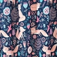 thumbnail image 4 of Lush Decor Pixie Fox Kids Animals and Flower Pattern Print Microfiber Shower Curtain, 72x72, Navy/Pink, Single, 4 of 11