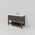 thumbnail image 5 of Norwalk 48 in W x 22 in D Brown Oak Single Bath Vanity, White Quartz Top, and Faucet Set, 5 of 7