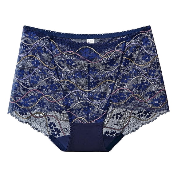 WRKEKC Seamless Underwear for Women Hollow Out Lace High Waist Plus Size Tummy Control Butt Lifting Triangle Panties Comfort Fit