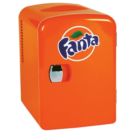 Fanta 4 Liter/6 Can Portable Fridge/Mini Cooler for Food, Beverages, Skincare - Use at Home, Office, Dorm, Car, Boat - AC & DC Plugs Included