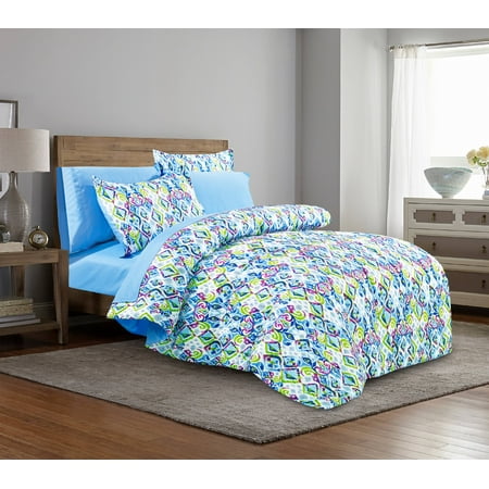 Pretty Flower Bed - Mainstays Pretty Mosaic Bed in a Bag Complete Bedding Set