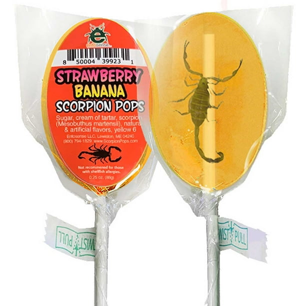 Scorpion Pops Scorpions Encased a Candy | Strawberry Banana - Walmart.com
