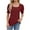 Wine, variant on ALLLIST Ladies Tops Pink Solid Hollow Short Sleeve Square Neckline T-Shirts Blouses for Women S
