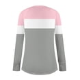 thumbnail image 4 of Womens Long Length Spring Clothes, Long Sleeve Shirts for Women Fashion Loose Fit Striped Color Patchwork Crewneck T-Shirts, 4 of 4