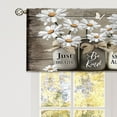 thumbnail image 4 of Farmhouse Floral Curtain Valance for Window Treatments Daisy Rustic Vintage Flower Kitchen Treatment Inspirational Wooden Country Window Drapes for Bathroom Bedroom Living Room (54x18 Inch), 4 of 5