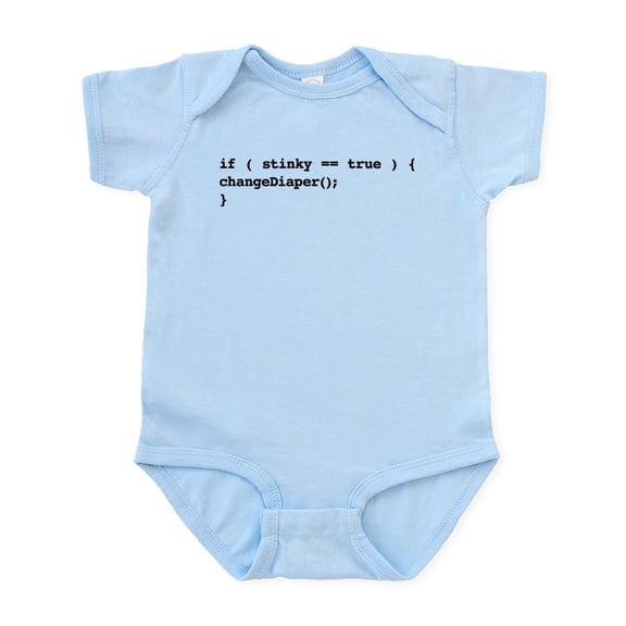 CafePress - If Baby Is Stinky, Change Diaper. Dad's Body Suit - Baby Light Bodysuit, Size Newborn - 24 Months