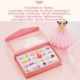 Little Girl Jewel Rings in Box, Adjustable, No Duplication (24 Lovely