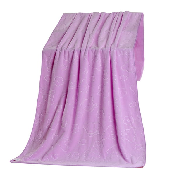 Fine Fiber Bath Towel Embossed Bear Shawl For Children With Strong Water Absorption Soft And Thickened Beach Towel