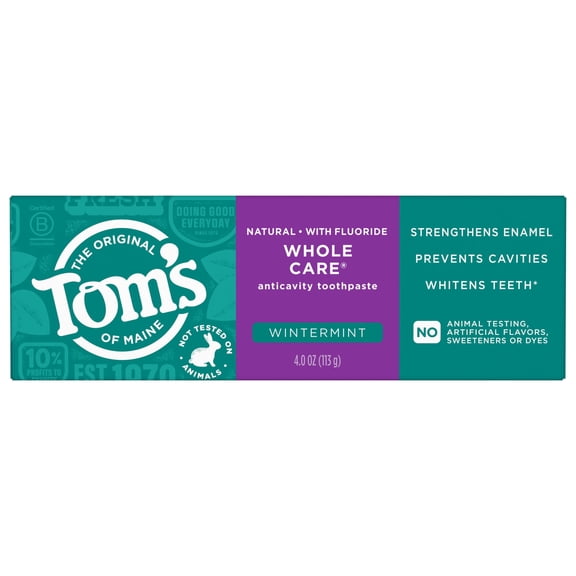 Tom's of Maine Whole Care Natural Toothpaste, Wintermint 4 oz - 2 Pack
