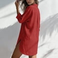 thumbnail image 5 of Shihyeh Womens Button Down Shirts Linen Cotton Long Sleeve Blouse Tunic Tops Cover Up Shirt Loose Beach Bikini Dress, 5 of 6