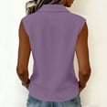 thumbnail image 5 of Uootdi Women's Tops Peter Pan Collar Sleeveless Hollow Out Trim Linen Blend Blouses Casual Daily Style Lightweight Breathable Relaxed Fit Tops Gift, 5 of 7