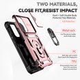 thumbnail image 2 of JTCASES for Samsung Galaxy A54 5G Case, Heavy Duty Protection Magnetic Car Mount Rotating Stand [Slide Camera Window] Rugged Shockproof Anti-fall Shell for Samsung A54 5G, Rosegold, 2 of 9