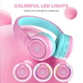 thumbnail image 6 of Seenda Kids Bluetooth Headphones for Girls Boys, Wired & Wireless Headphones for Kids with Microphone, 85/94dB Safe Volume, Colorful LED Light, 35Hrs Playtime, Back to School Gifts for Kids, 6 of 10
