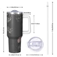 thumbnail image 2 of Floral 40oz Tumbler– Stainless Steel Insulated Tumbler with Handle and Straw, Large Capacity Travel Cup for Hot & Cold Drinks,Thanksgiving,Christmas, Spring,Flower, 2 of 6