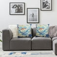 thumbnail image 2 of BANET Pack of 2, Pillow Cover Pillow Covers Flower Throw Pillow Covers Pillowcase Cushion Covers for Sofa Couch Living Room Blue Beige 12x12in, 2 of 7
