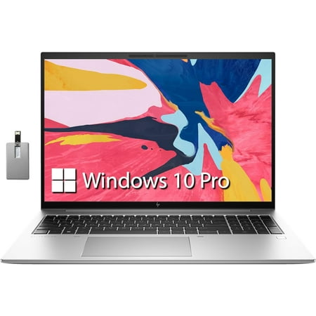 HP EliteBook 865 G9 16" WUXGA Business Laptop, Ryzen 7 Pro 6850U, 32GB DDR5 RAM, 2TB PCIe SSD, Backlit Keyboard, Fingerprint Reader, 1440p Camera, Win 10 Pro, Silver, Hotface 32GB USB Card