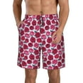 thumbnail image 2 of Uemuo Rose Flowers Pattern Men's Swim Trunks Hawaiian Beach Bathing Suit Swimsuits Beach Quick-Dry Shorts with Pockets-Small, 2 of 9