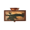 thumbnail image 4 of Meyda Tiffany 50748 10" Square Alligator Flush Mount Ceiling Fixture - Rust, 4 of 6