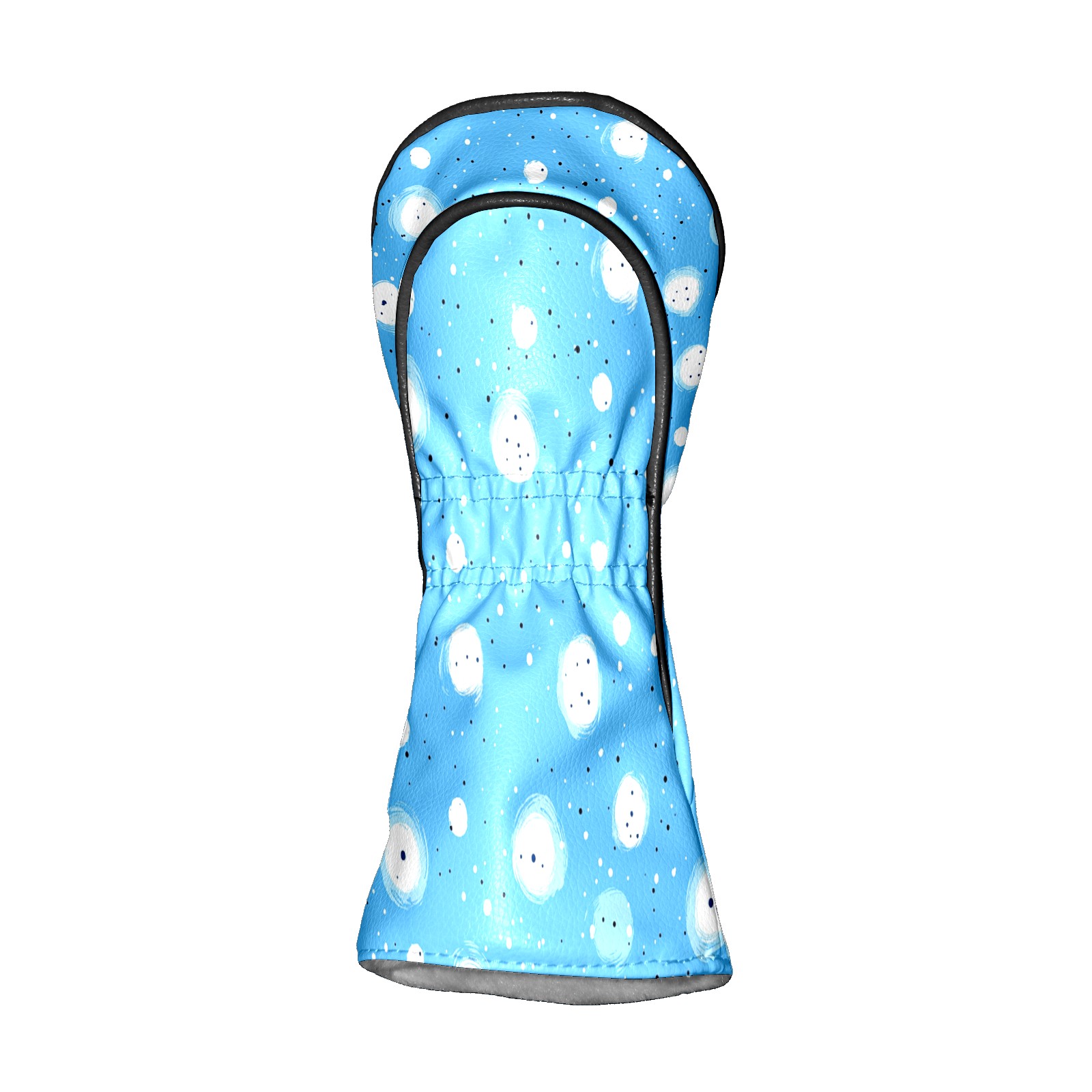 Golf Club Covers PU Leather Waterproof Head Covers for Fairway Woods Hybrids White Polka Dots