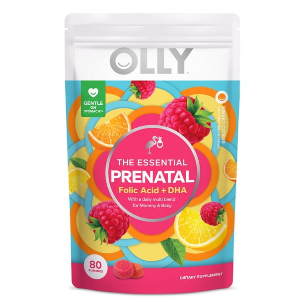 OLLY Prenatal Multivitamin Gummy for Women, Folic Acid, Vitamin D