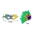 thumbnail image 2 of Xfvqtps Mardi Gras Mask for Women Masquerade Masks Half Face Faux Feather Colorful Carnival Mask for Makeup Performance Ball Party Green-02, 2 of 2
