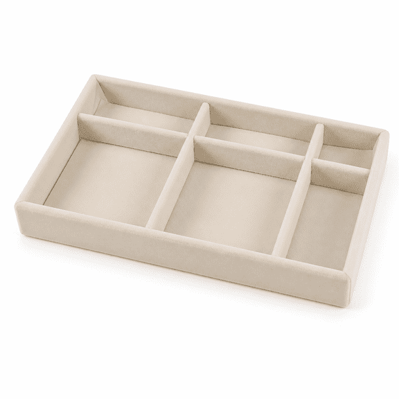 Florenta Stackable Jewelry Organizer Trays Drawer Inserts, Velvet Earring Display Trays, Box Ring Holder Necklace Case, Storage for Bracelet Brooch Watch