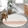 thumbnail image 3 of Orange Striped Round Area Rug 3Ft Washable Small Circle Rugs for Kitchen Entryway, Abstract Modern Geometric Stripes Non-Slip Carpet Floor Mats Indoor Outdoor Carpet Runner Aesthetic Home Decor, 3 of 8