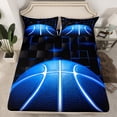 thumbnail image 2 of Erosebridal Basketball Bed Sheets Set King Size for Teens, Futuristic Rectangle Bed Sheets King, Sports Theme Decor, 2 of 7