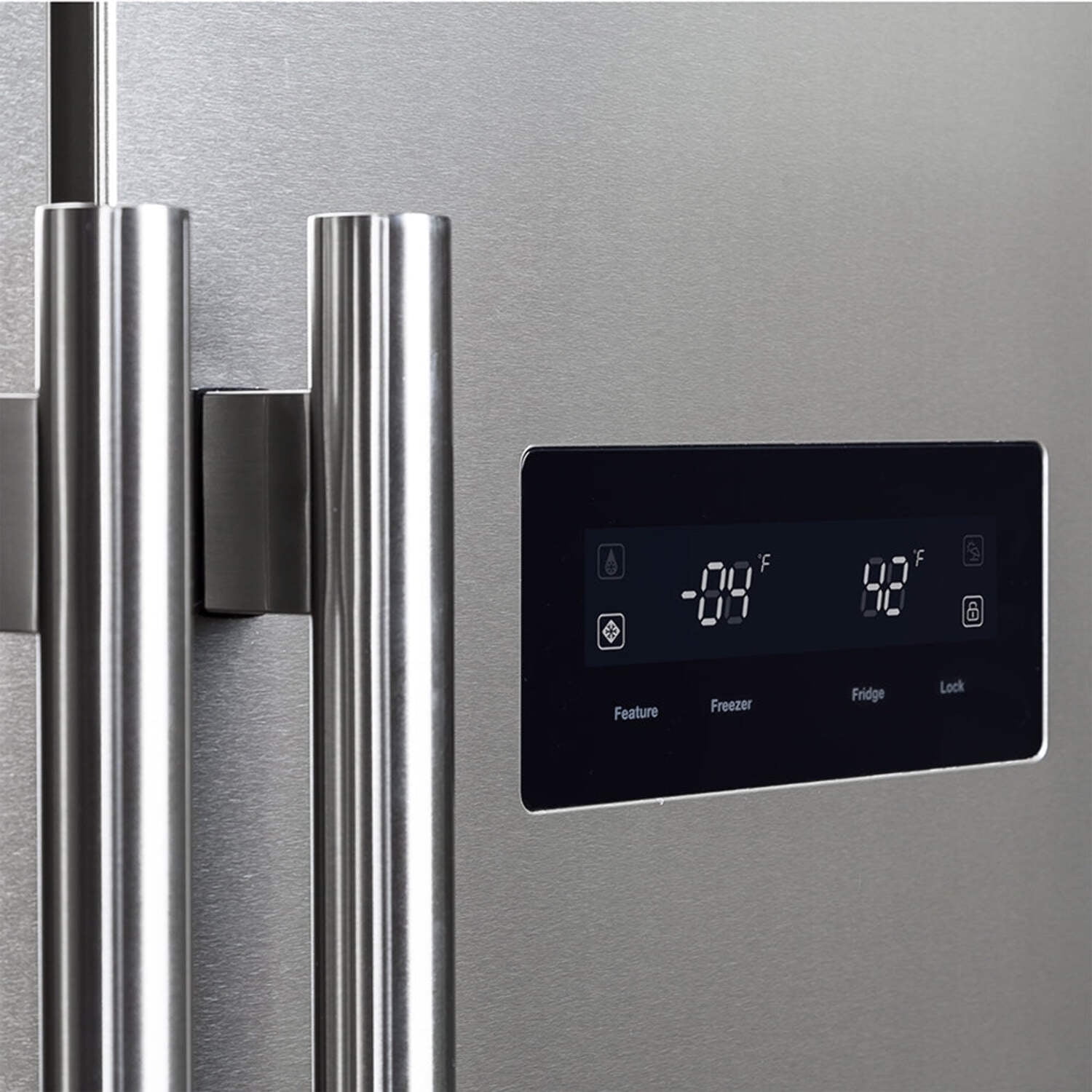 FORNO Salerno 33" Side-by-Side 15.6 Cu.Ft. Stainless Steel Refrigerator with Grill Trim