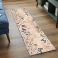 thumbnail image 3 of Vintage Spring Floral 2'x6' Runner Rugs for Hallway Kitchen Bedside Non Slip, Elegant Flowers Butterflies Farmhouse Entryway Rug Runners with Rubber Backing, Long Carpet Runner for Laundry Room, 3 of 8