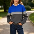 thumbnail image 4 of MexChoioe Boys and Girls Hoodie Hooded Sweatshirt Color‑Blocked Casual Long Sleeve with Pockets Versatile for Back to School and Daily, 4 of 5