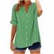 thumbnail image 1 of Camisetas Casuales de Manga Corta con Cuello en V Impreso Botón de Verano Suelto Y de Moda, 1 of 5