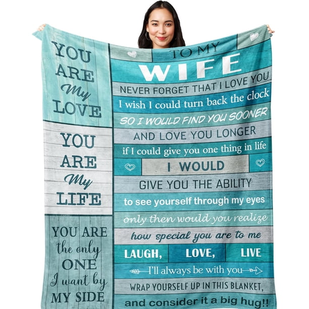 LHSHID Gifts for Wife/Her Wife Birthday Gift Anniversary Wedding Gift for Her Blanket Anniversary/Birthday Gifts for Wife Wife Gifts from Husband for Anniversary/Christmas/Valentines 40"x50"