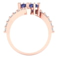 thumbnail image 4 of Solitaire with Accents Engagement Ring for Women - 1.48ct Simulated Tanzanite in 14K Rose Gold Promise Ring, 4 of 6
