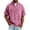 Pink, variant on GrmtClth Mens Denim Shirts Retro Short Sleeve T-Shirts Breathable Henley Top Trend Quarter Zip Blouses Navy XL