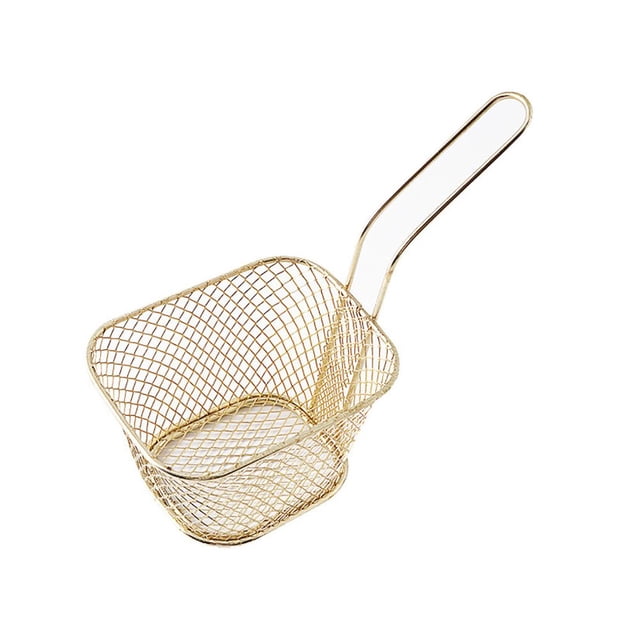 Kitchen Square Frying Serving Deep Fry Basket French Fries Mesh Wire Net Strainer Kitchen Restaurant Cooking Tool