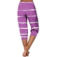 thumbnail image 6 of KyCheLot Womens Trendy Capri Pants Print Mid Waist with Pockets Casual Straight Leg Summer Capris, 6 of 7