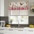 thumbnail image 5 of Pink Roses Birds Vintage Valances for Windows, Decorative Rod Pocket Window Valance Curtains, Spring Floral Butterflies Short Curtain Drapes for Kitchen/Bathroom/Living Room, 2 Panels, 60" W x 18" L, 5 of 8