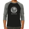 thumbnail image 1 of LA Pop Art Men's Raglan Baseball Word Art T-shirt - Disco Ball, 1 of 2