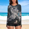 thumbnail image 6 of Attack On Titan Women's Sunscreen Shirt Long Sleeve Workout Tops Crewneck Soft Comfy Tees Casual T-Shirt M, 6 of 7