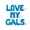 Blue, variant on Cursive Script Letter Balloons - LOVE MY GALS 16" Inch Alphabet Letters Foil Mylar Balloon Galentines Day Party Banner (Silver)
