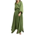 thumbnail image 2 of Ensembles pour Femmes Liquidation Tendance Femmes Col en V Taille Haute Décontracté Manches Longues Haut + Jupe Ensemble Vert S, 2 of 6