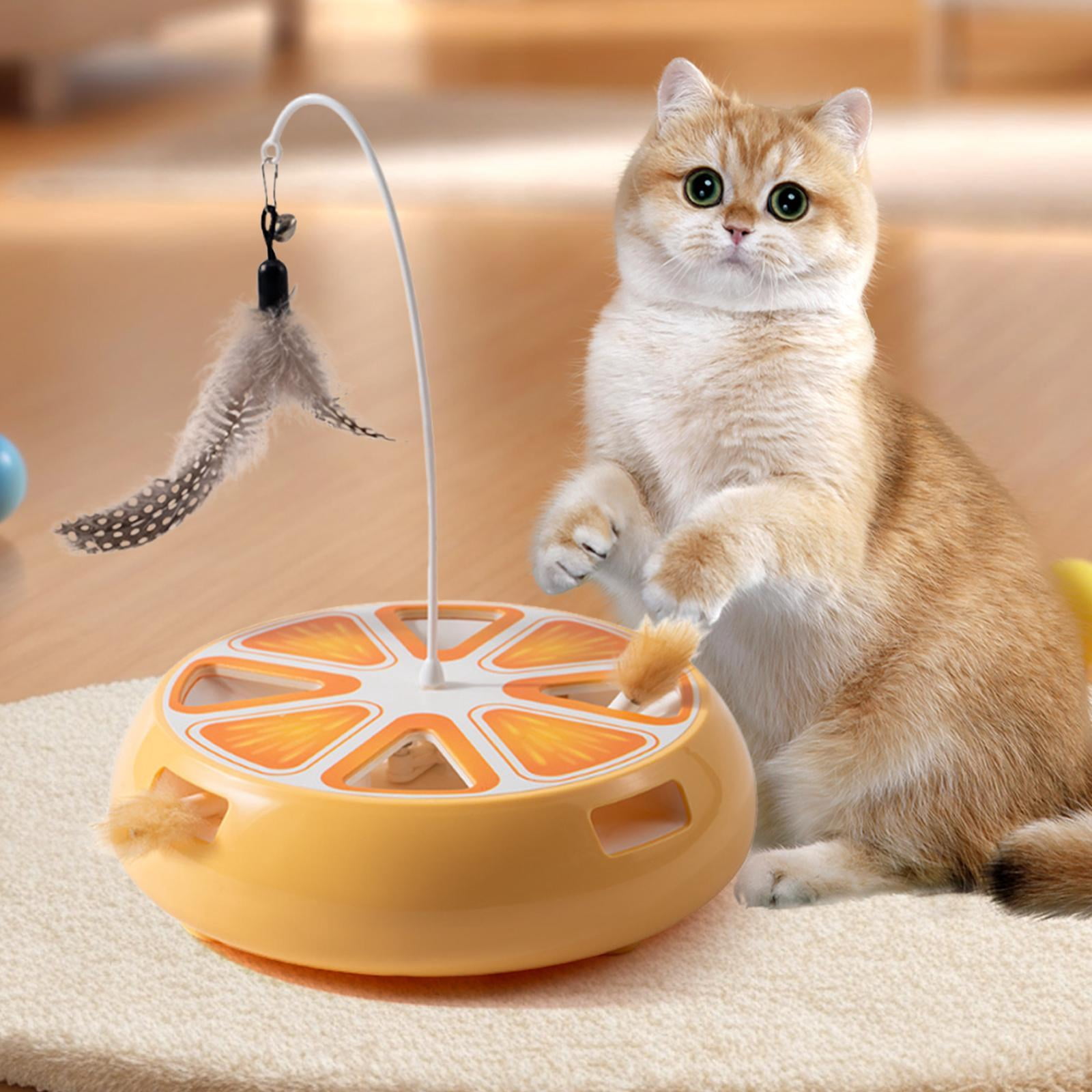 YWMJZEU Automatic Teaser Interactive Cat Toy Interaction Pet Supplies Playing Electronic Yellow
