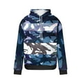 thumbnail image 4 of Mens Oversized Pockets Hoodies Camo Pattern Print Sweatshirt Casual Loose Long Sleeve Pullover Top with Hood (Multicolor M), 4 of 5