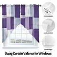 thumbnail image 3 of Abstract Gray Swag Curtain Valance for Windows, Purple Gradient Graffiti Color Block Modern Art Window Treatments Short Swag Topper for Kitchen Windows Bathroom Bedroom, 28"x36", 3 of 8